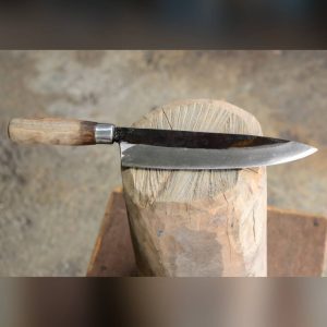 8" Handmade Kitchen Chef Knife with Leather Sheath | Small Bowie Knife